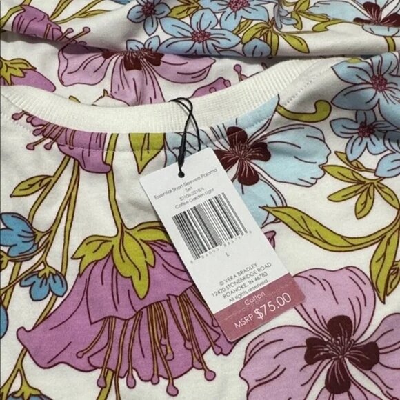 Vera Bradley Women's Outlet Cotton Essential Short-Sleeved Size L - Picture 4 of 10